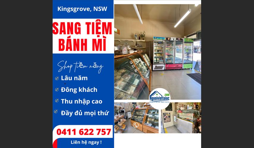 Cần sang lại shop bánh mì, bánh ngọt trong trung tâm Kingsgrove