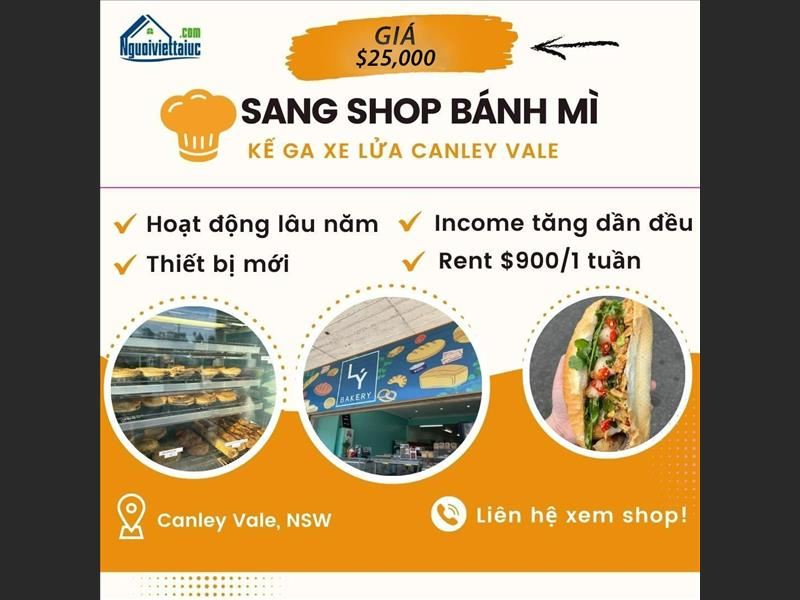 Làm chủ tiệm bánh mỳ vị trí đắc địa chỉ với $25.000