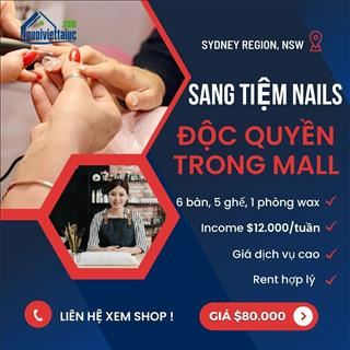 Sang lại tiệm nail độc quyền trong mall, thu nhập cao