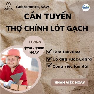 Tuyển thợ chính lót gạch ở Cabra, lương đến $300/ngày, có đưa đón