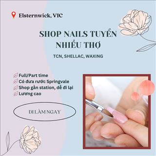 Shop nails cách city 8 phút đi train tuyển nhiều thợ nails