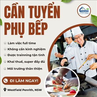 Shop bánh mì tại Westfield Penrith, NSW cần tuyển phụ bếp